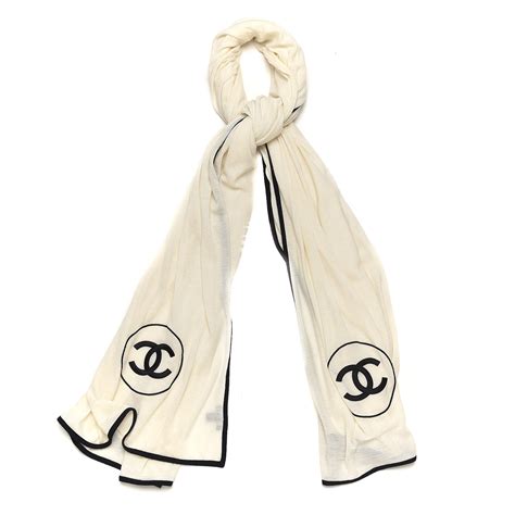 black and white fake chanel scarf|chanel cashmere silk cc scarf.